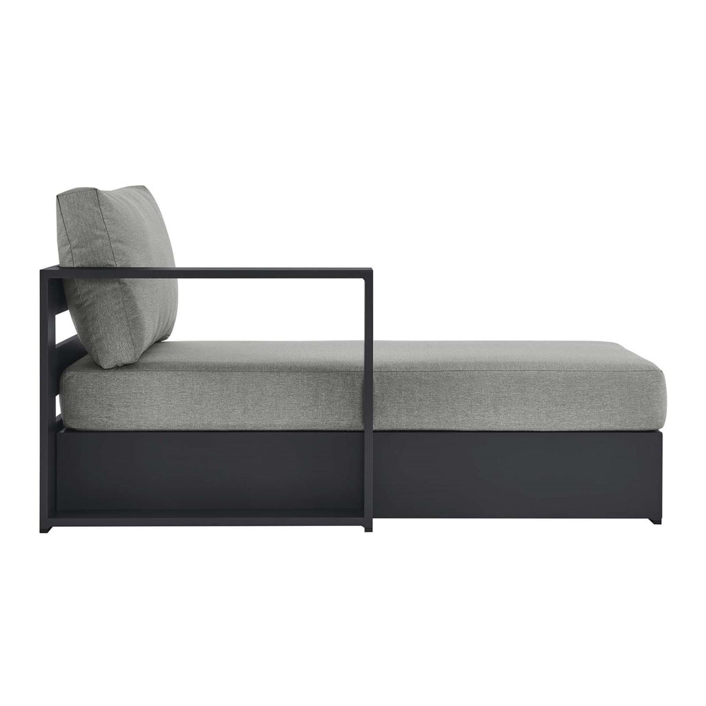 Modway Left-Facing Powder-Coated Gray in Tahoe Gray Aluminum Outdoor Chaise Patio Lounge Modular