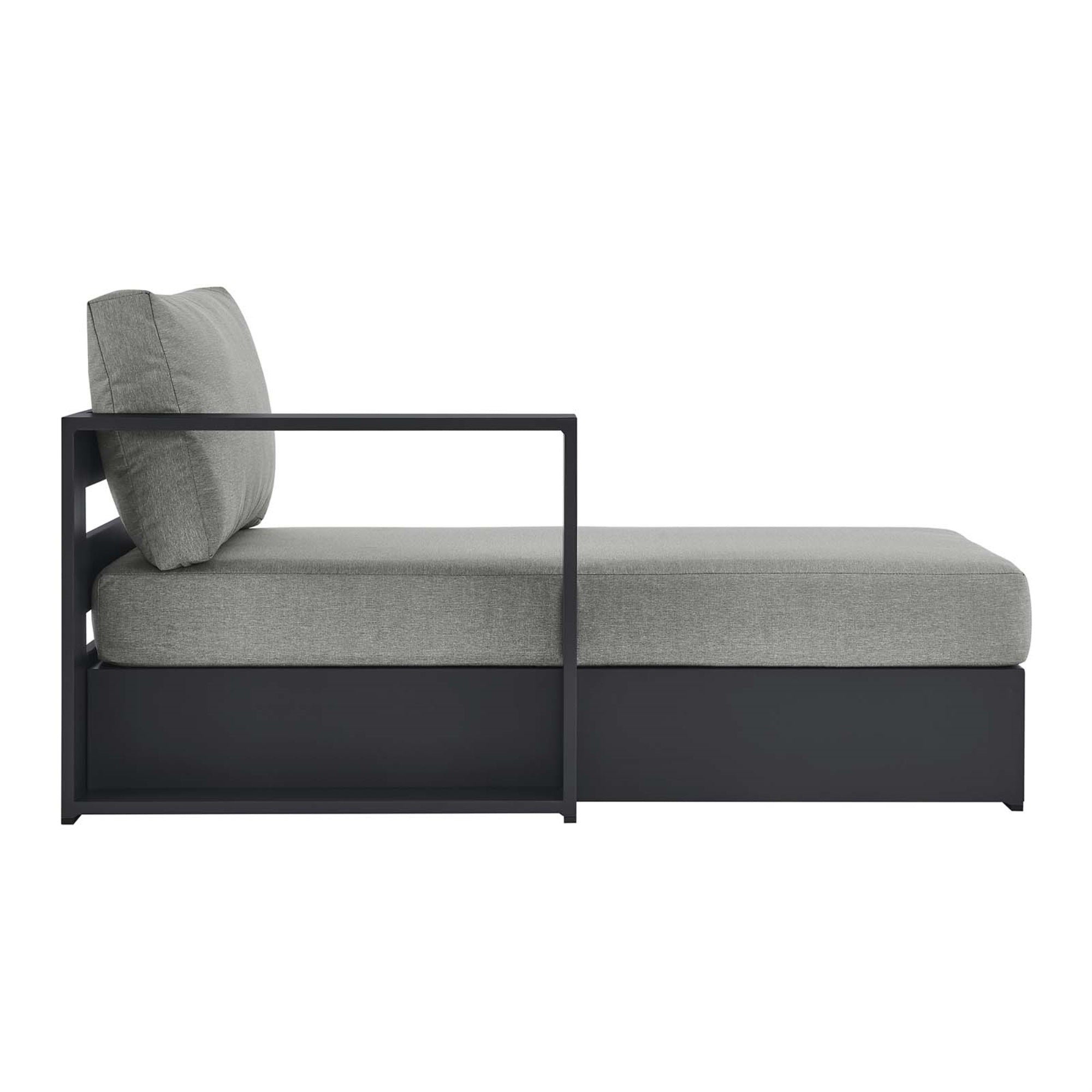 Modway Left-Facing Powder-Coated Gray in Tahoe Gray Aluminum Outdoor Chaise Patio Lounge Modular