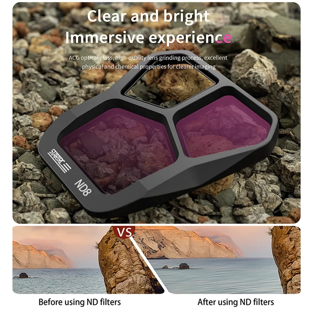 Aluminum STARTRC filter,Compatible LensFilters Nd8/nd16/nd32/nd64 With SS Light Lens Scratch-resistant Optical Waterproof Material With Filter Mavic Compatible 3 Nd8/nd16/nd32/nd64 Aluminum