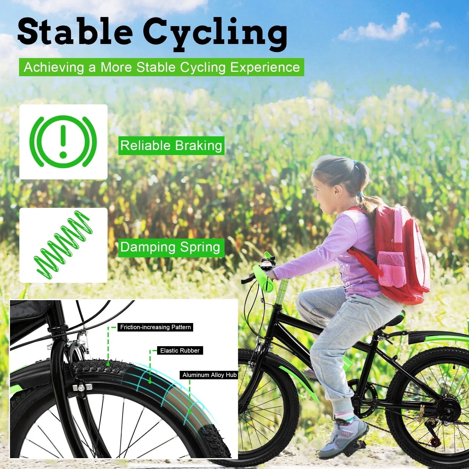 Steel Disc High Double Bike 7 Brake 20in Child Bicycle Speed Carbon Bike Kids w/