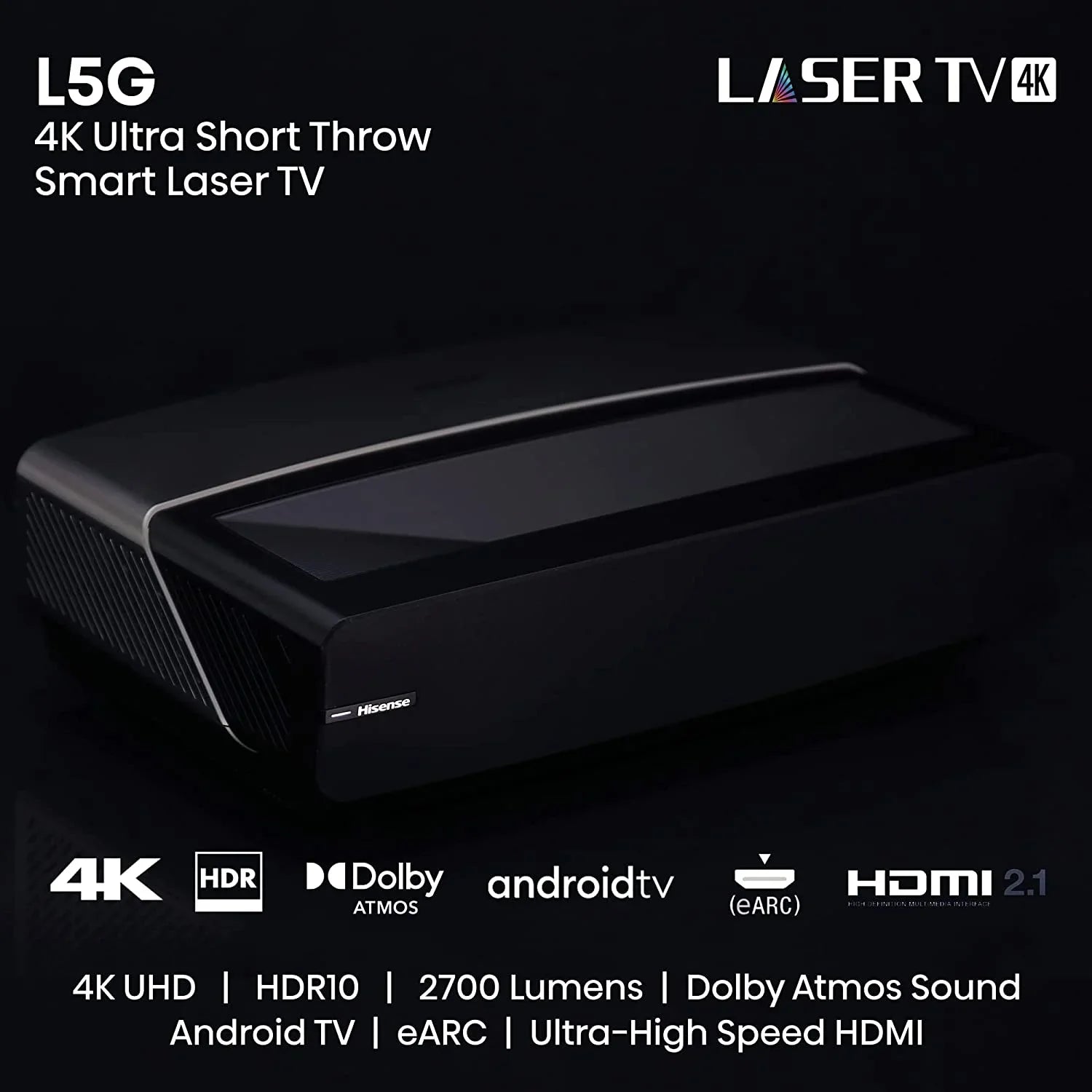 with Additional Short Hisense 100L5G Android with Epic (2022) TV 2 ALR Throw Screen Protect Ultra Year 100-inch Laser Coverage by TV 4K