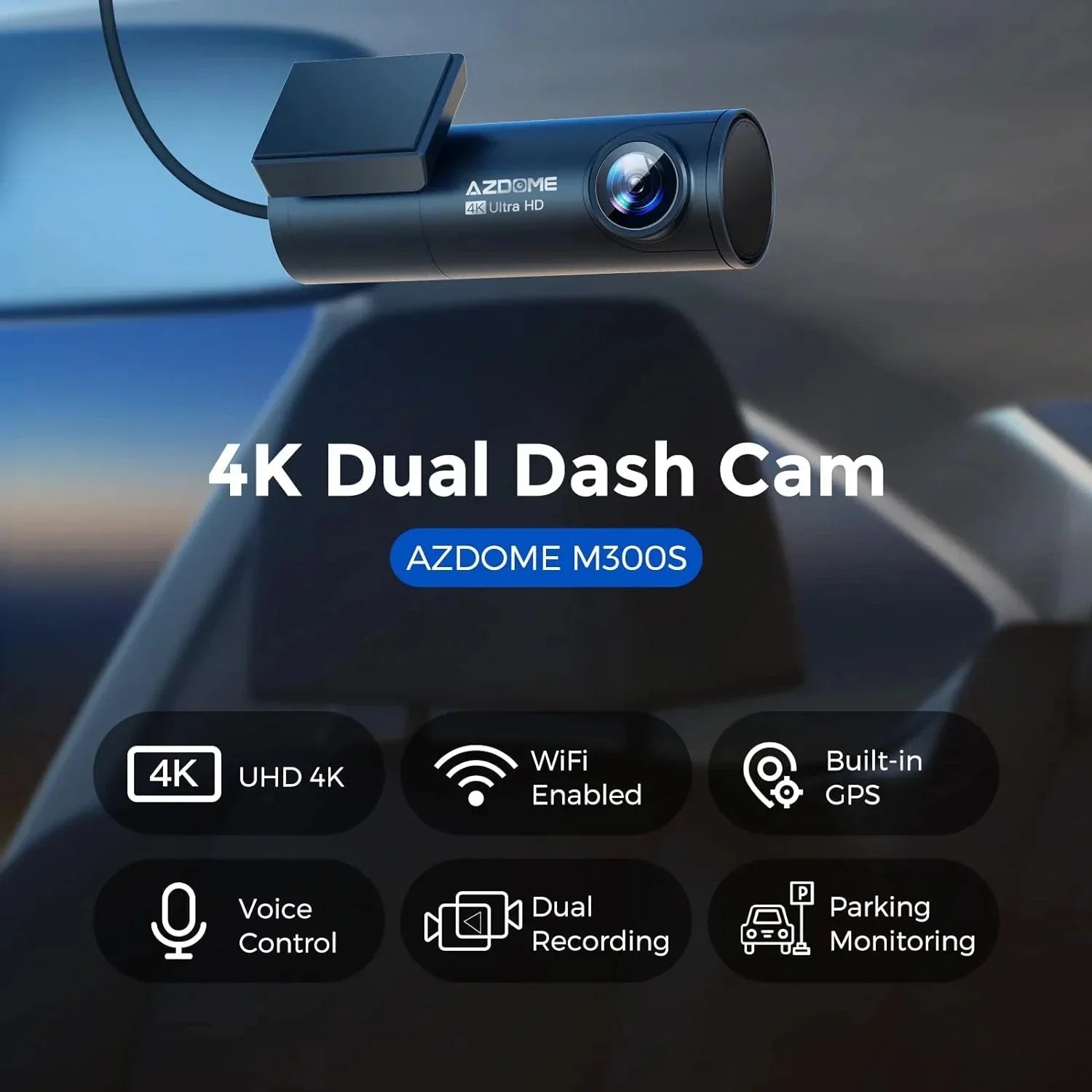 AZDOME and Rear Front Cam Dash
