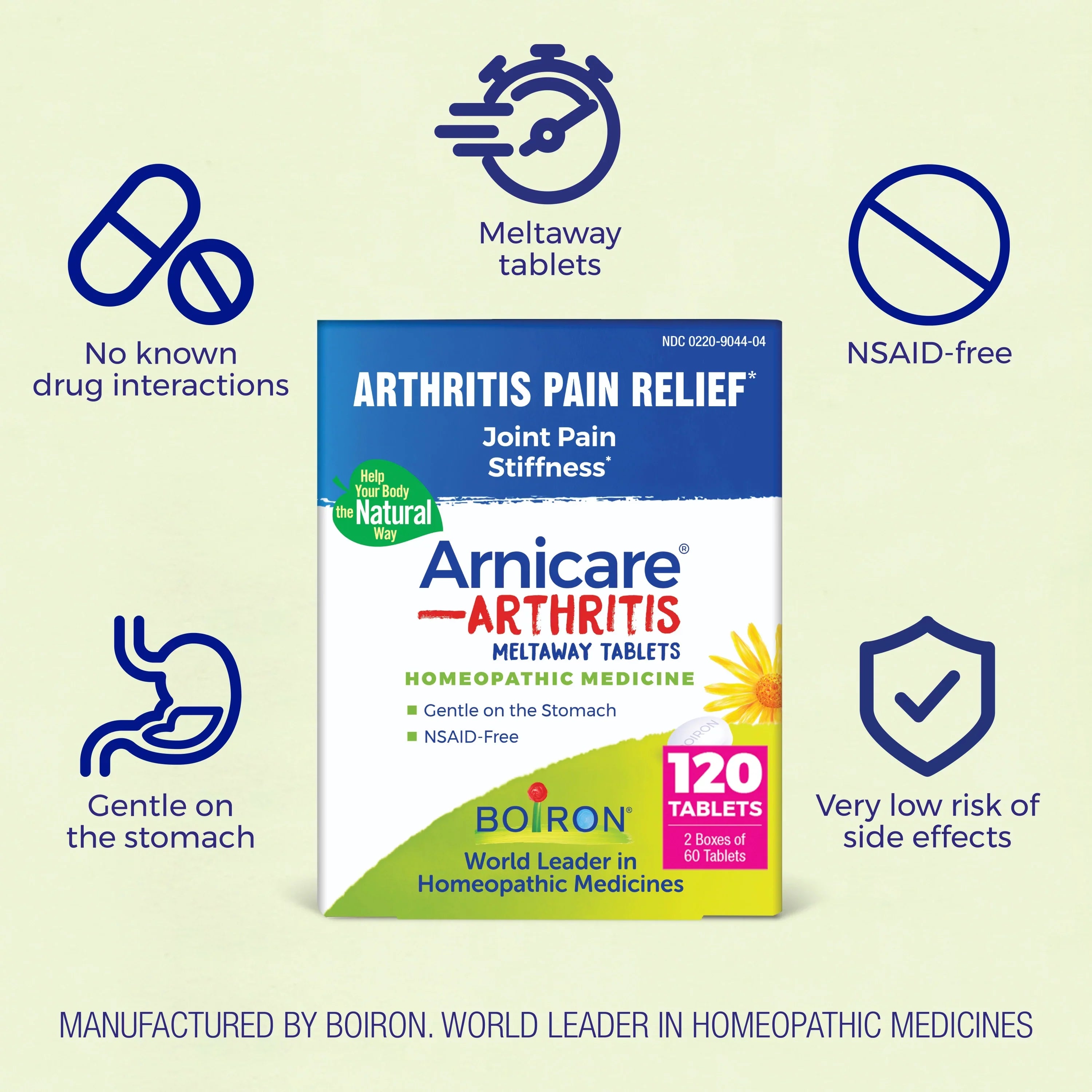 2 Arthritis Pack for Tablets Medicine Twin Homeopathic Joint Boiron Pack, 60 Pain, Pain, Arthritis Rheumatic x Arnicare Tablets,