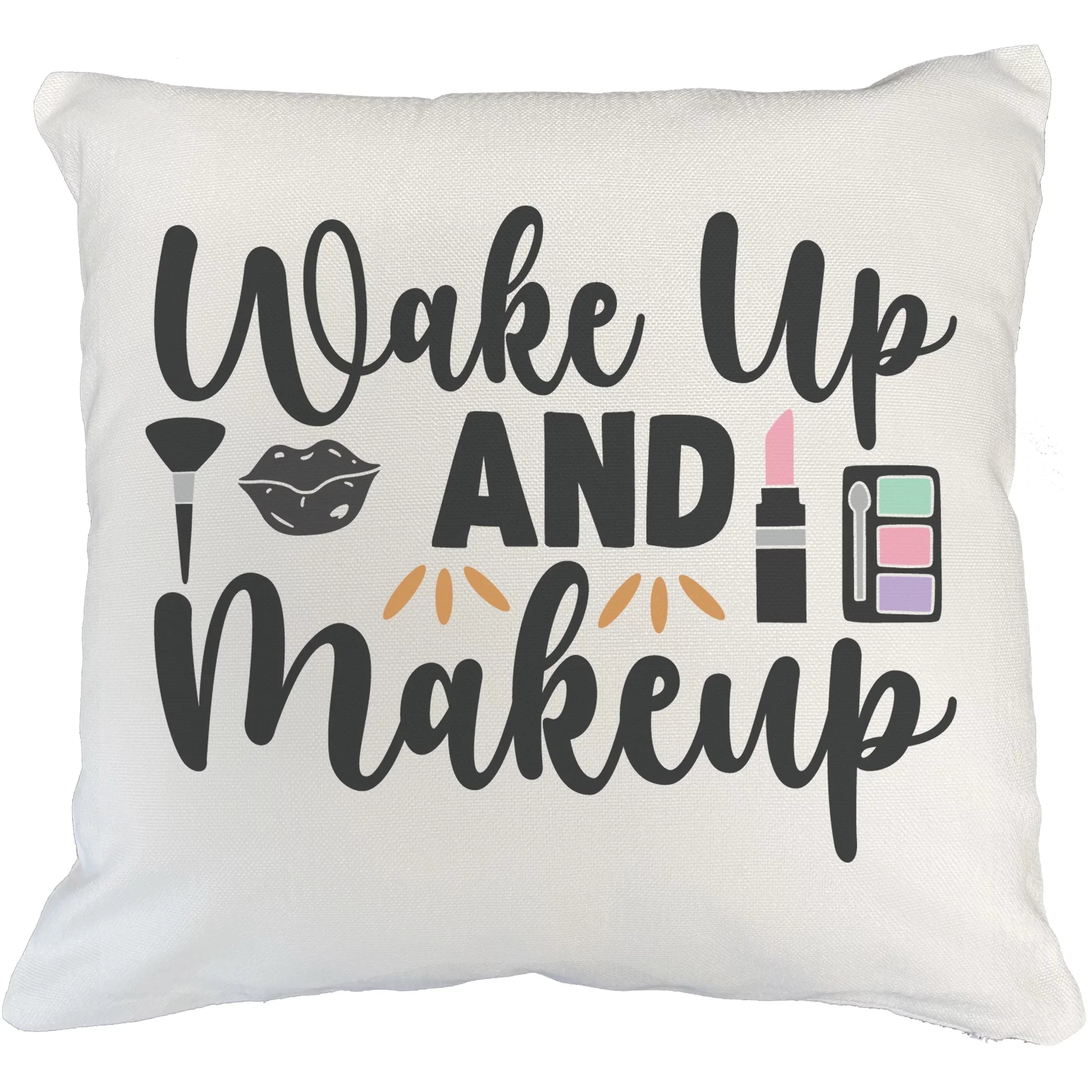 White for Beauty IN Themed Brush, Lovers, Powder Wake Gift Cosmetologist, - Makeup Artist w/ & Design or Merch Cover, Pillow & Palette up for Lipstick Makeup Lip, Makeup Pink Eyeshadow 20X20