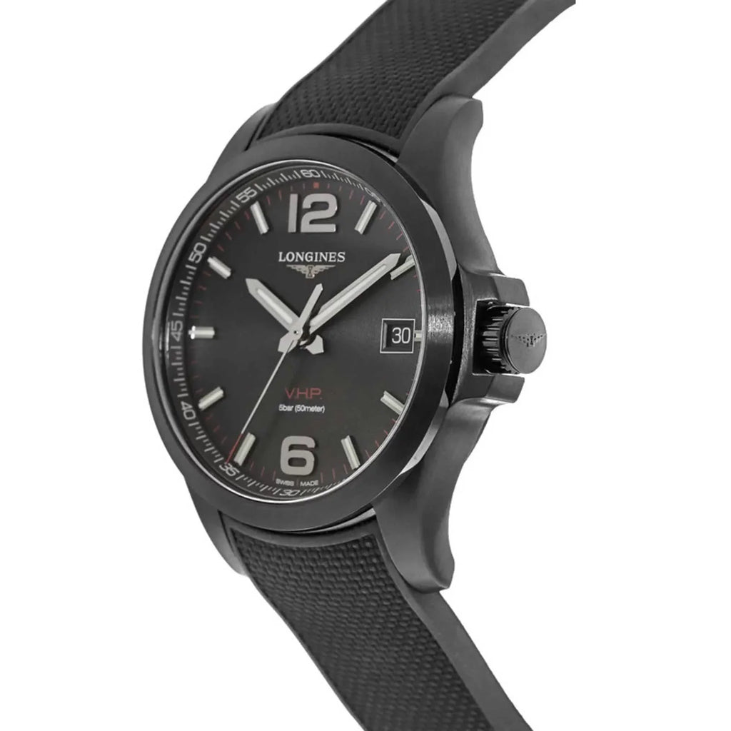 Conquest Strap Black Men's L37162569 Longines V.H.P. Dial Watch