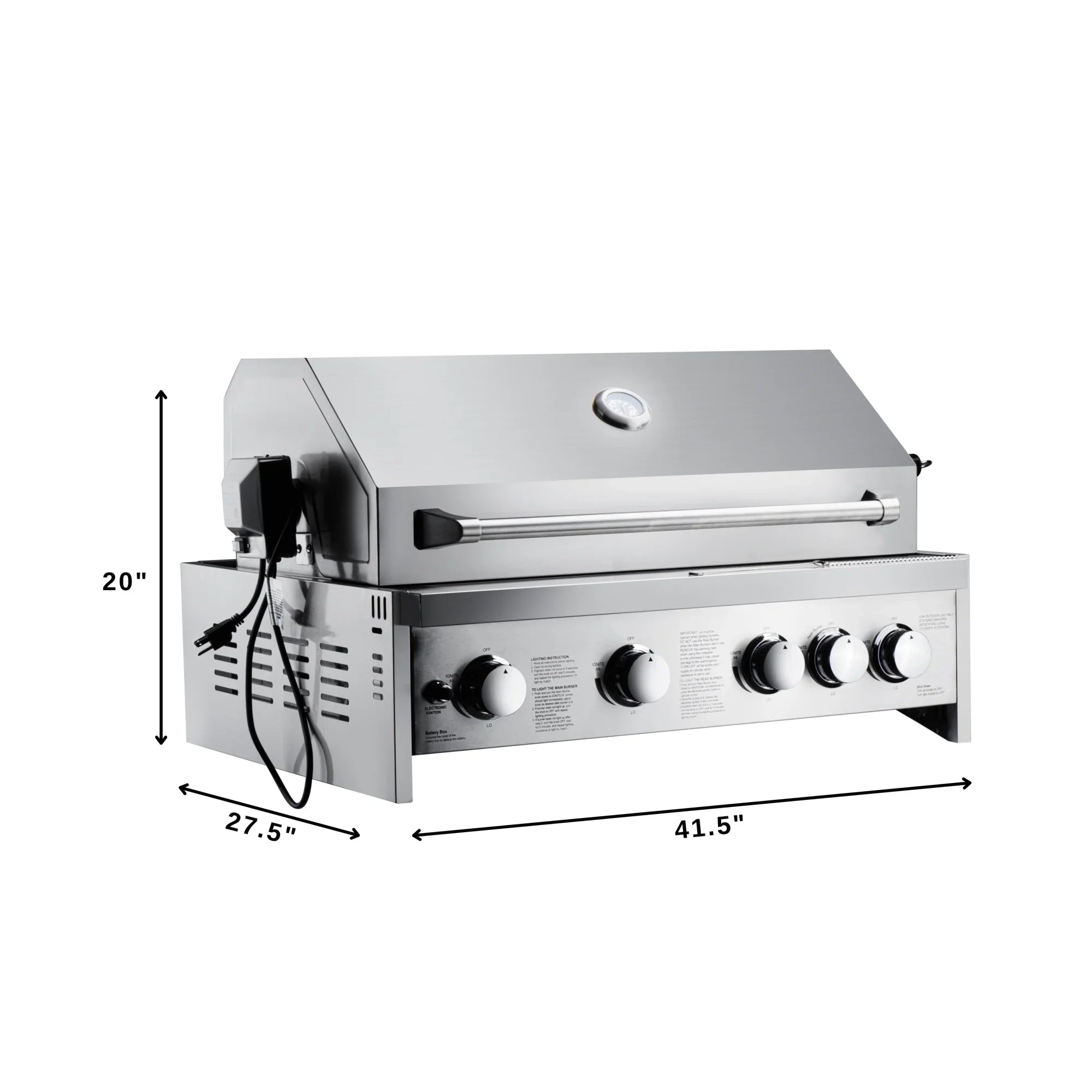 Stainless-Steel in 30 Liquid for Grill Outdoor Propane Kitchen in. (KM-OKS-BQ30) Built-in BBQ