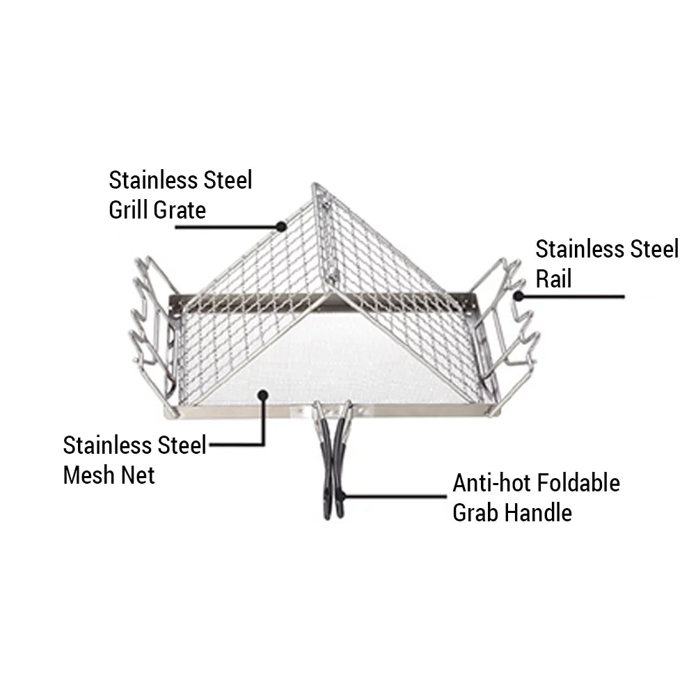 Camp Bread Picnics Rack - Toaster for Backpacking, Camping, Folding Steel Toaster Stove and Ideal Stainless