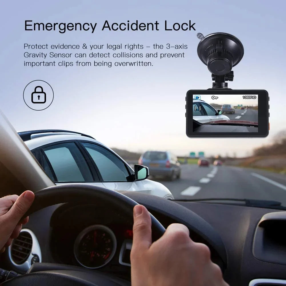 C450 FHD APEMAN Black Angle Cam Screen, Parking Monitor, 170° Camera 1080P 3" Dash Car Wide