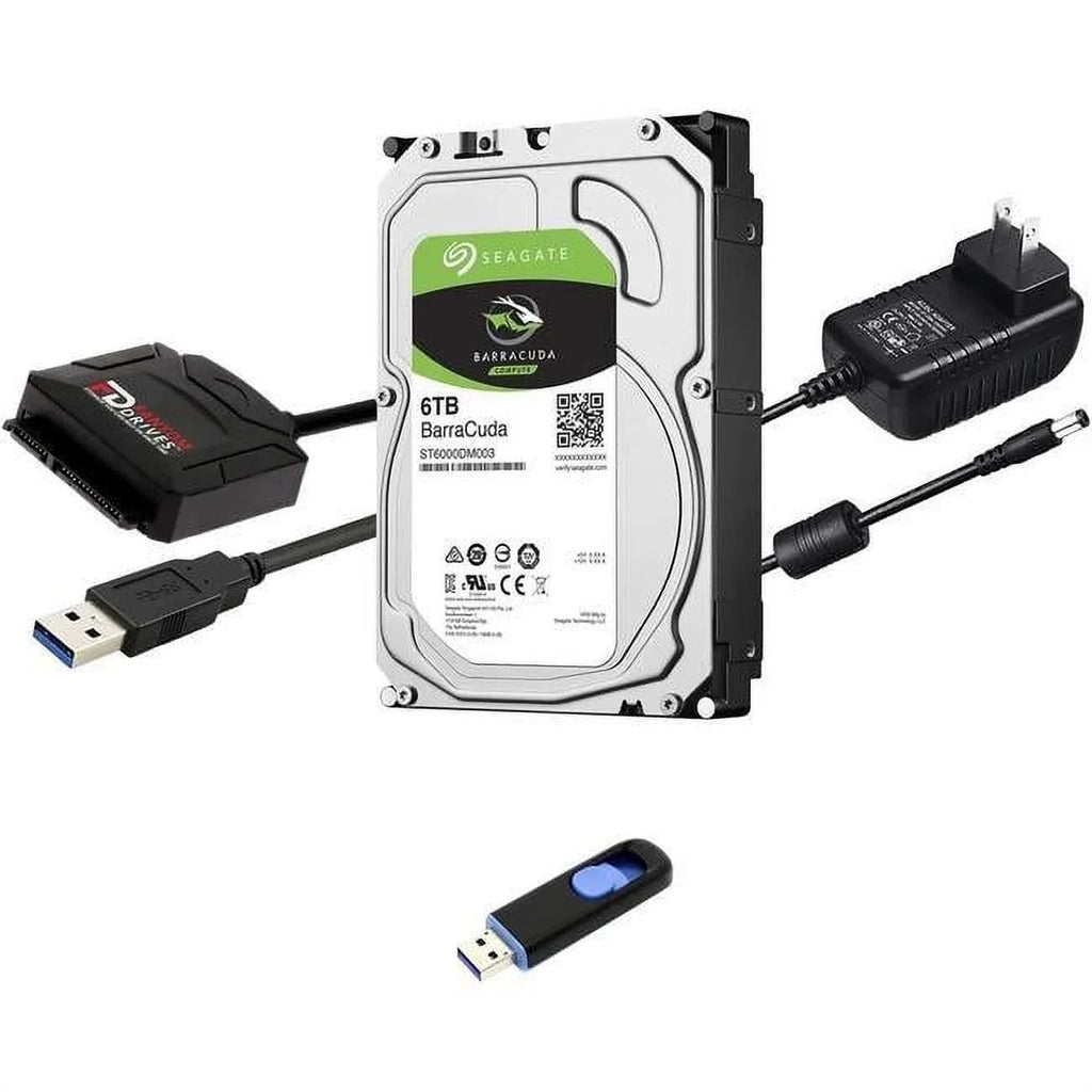 0 ST6000DM003 6TB USB FD (3.5"), Upgrade Fantom Barracuda Cloning Fantom Converter, Drives Supply, and Drives 3. USB with SATA Software Drive Seagate Inside Kit Power to 12V Hard Fantom Drives Cable