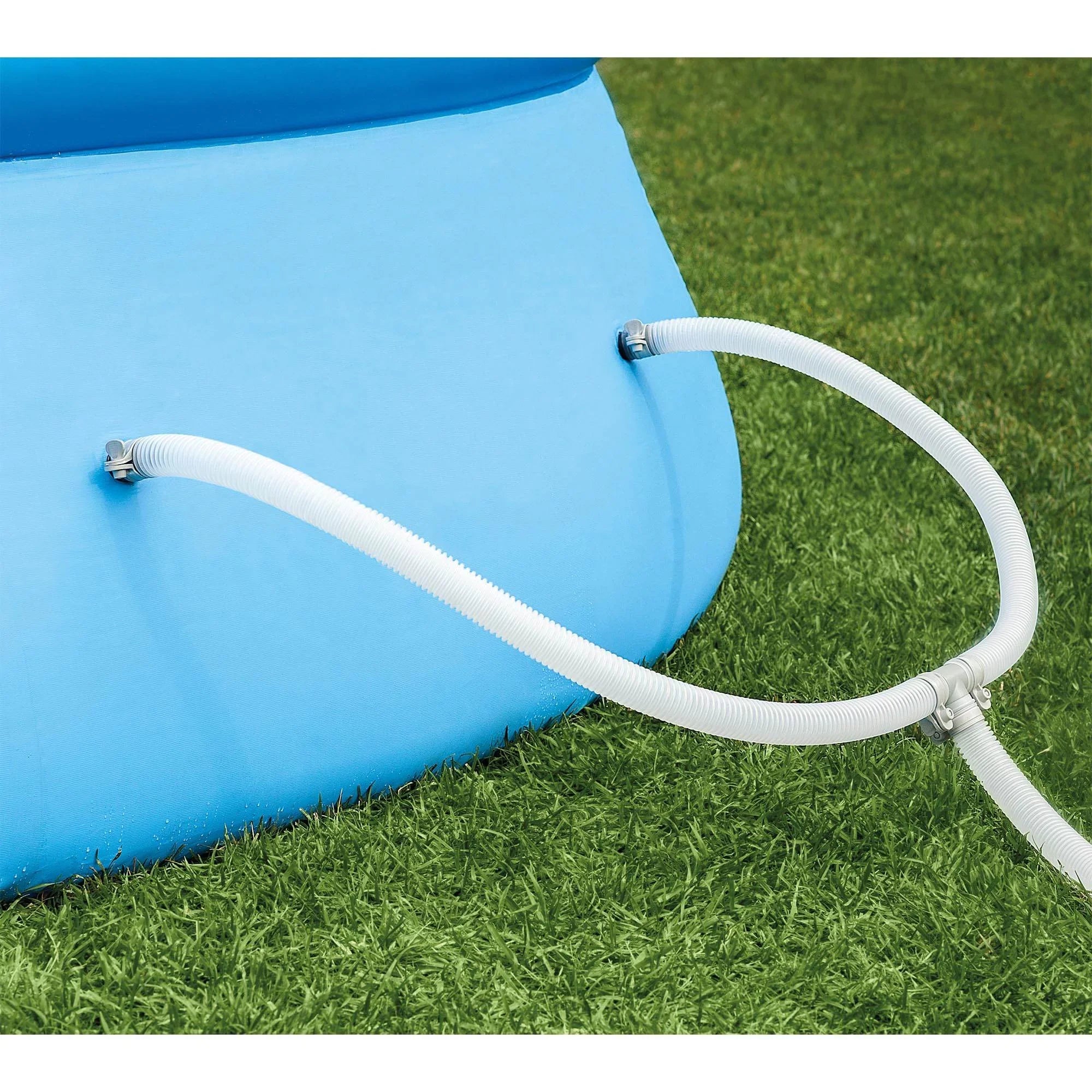 Ground & Frame Inflatable x Cover 18ft Pump Metal Round Pool with Ladder, Intex Above 48in