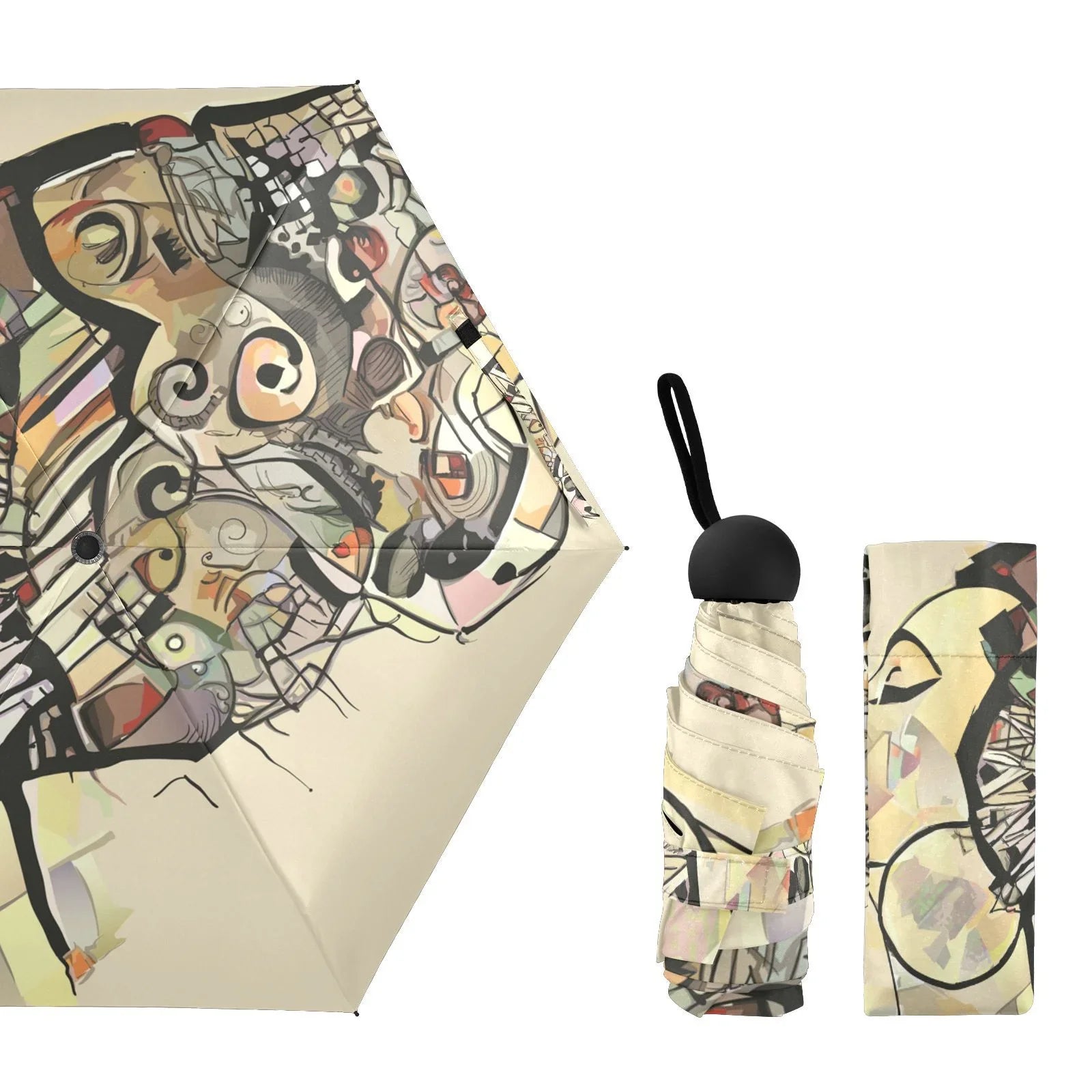 Portrait Of JSTEL Hat Compact Umbrella African Cute Folding Lightweight Woman Rain Umbrellas for With Sun Travel Mini