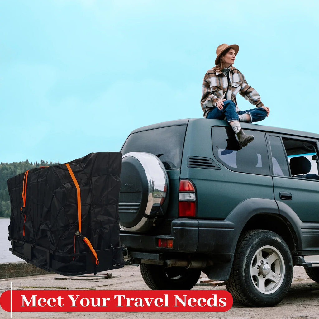 500 Rack Capacity 60"x20"x6" Cargo SUV, Truck, Rear for Luggage Carrier Mount lbs, Basket Folding Hitch Car,