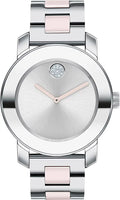 Quartz 18 Watch Bold Stainless Ceramic Tone, Women's (Model: Movado Strap, 3600801) Two Steel with Swiss
