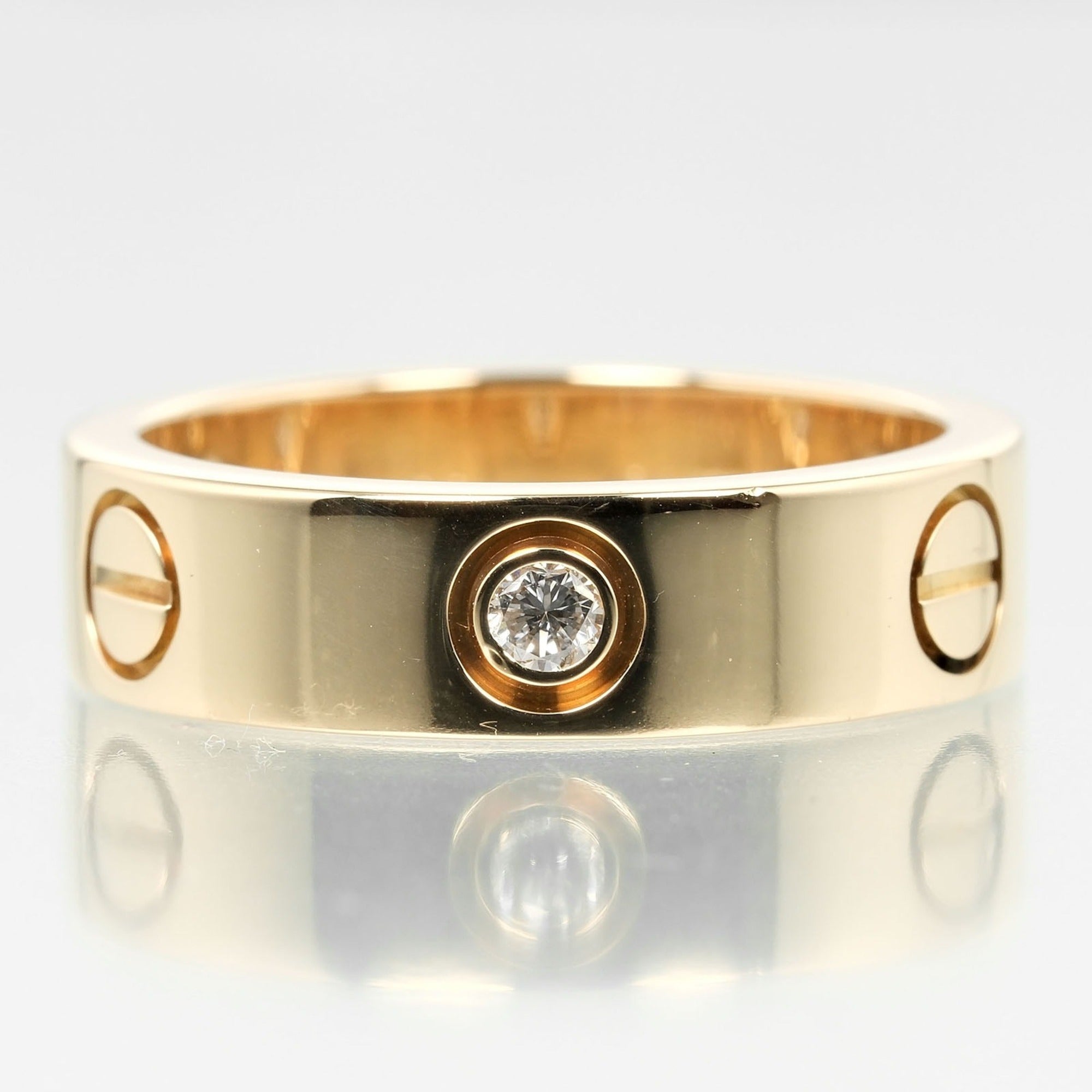 K18 diamond, (Good) half ring, 3P, size I132124019 8.67g, Cartier Pre-Owned 15 yellow approx. Love gold,
