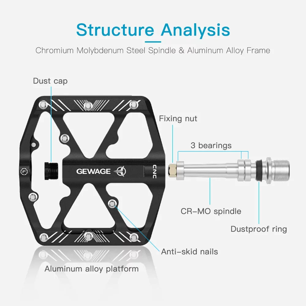 Reflectors with Bike Mountain Platform Bike Pedals Pedals Pedals Alloy Aluminum Pedals Cycling GEWAGE