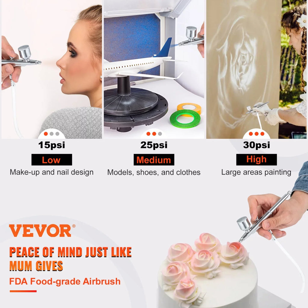 Portable Art w/ Feed Tattoo Kit, Airbrush with Gravity Cookie SKYSHALO Multi-purpose Compressor, Kit Airbrushes, Airbrush System Makeup Set Dual-action Airbrushing Nail