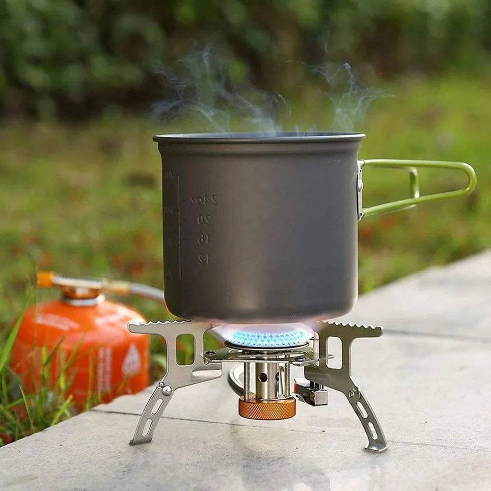 Outdoor, Portable stove Camping Windproof Backpacking Lightweight for Stoves, Silver