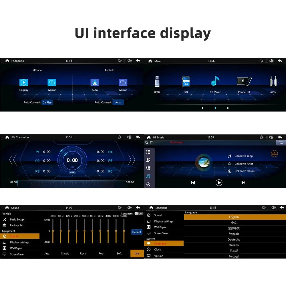 Auto Bluetooth Stereo,Newest Bluetooth/FM Portable Player with Car with Unit Camera Screen Carplay&Android Stereo FM Navigation 9.3 Inch Car Wireless Touch TF Transmitter,AUX, Synchronization/Rear