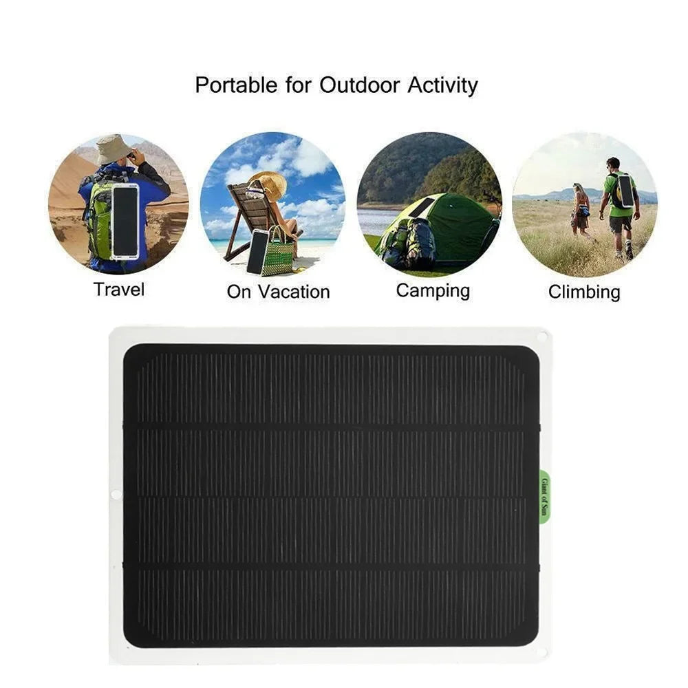 RV Charging Outdoor Solar for Flexible 20W Panels 12V/5V Charger Clips Monocrystalline occkic Battery Cars Yachting Charger with