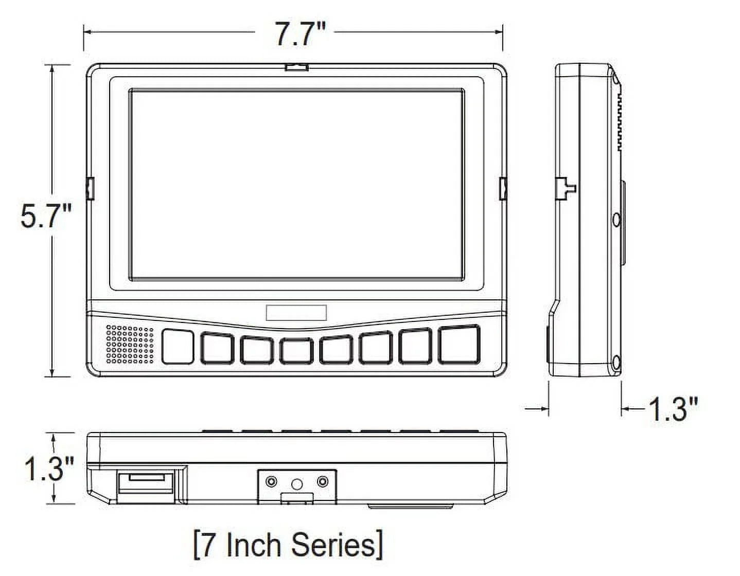 Monitor 7" Back LCD Color Up WDRV-7041M,
