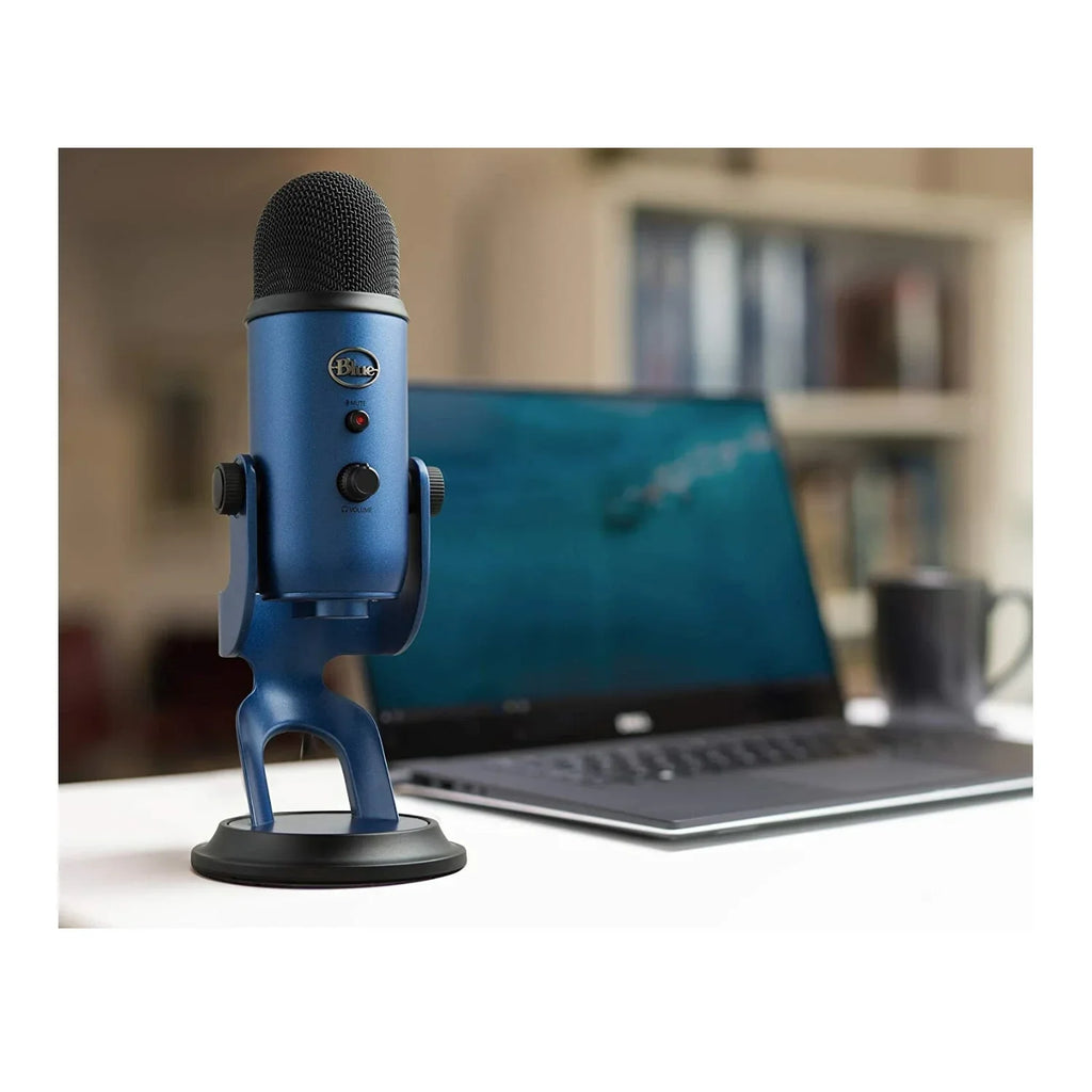 with Blue Mount and Microphones Stand, Blue) Boom Microphone Filter Pop (Midnight Yeti Shock Arm
