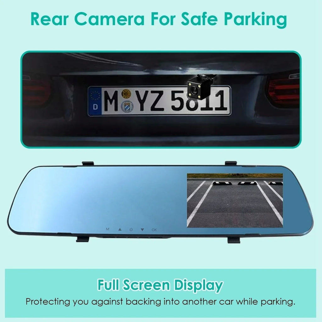 DVR 4.3in with in Picture Camcorder Car Camera Cam 140 Recording Motion Dash Camera Detection Loop Angle Recorder 1080P