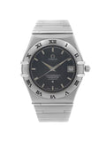 Men Dark Automatic mm Steel Blue 35 Omega Watch Dial Constellation Date 368.1201