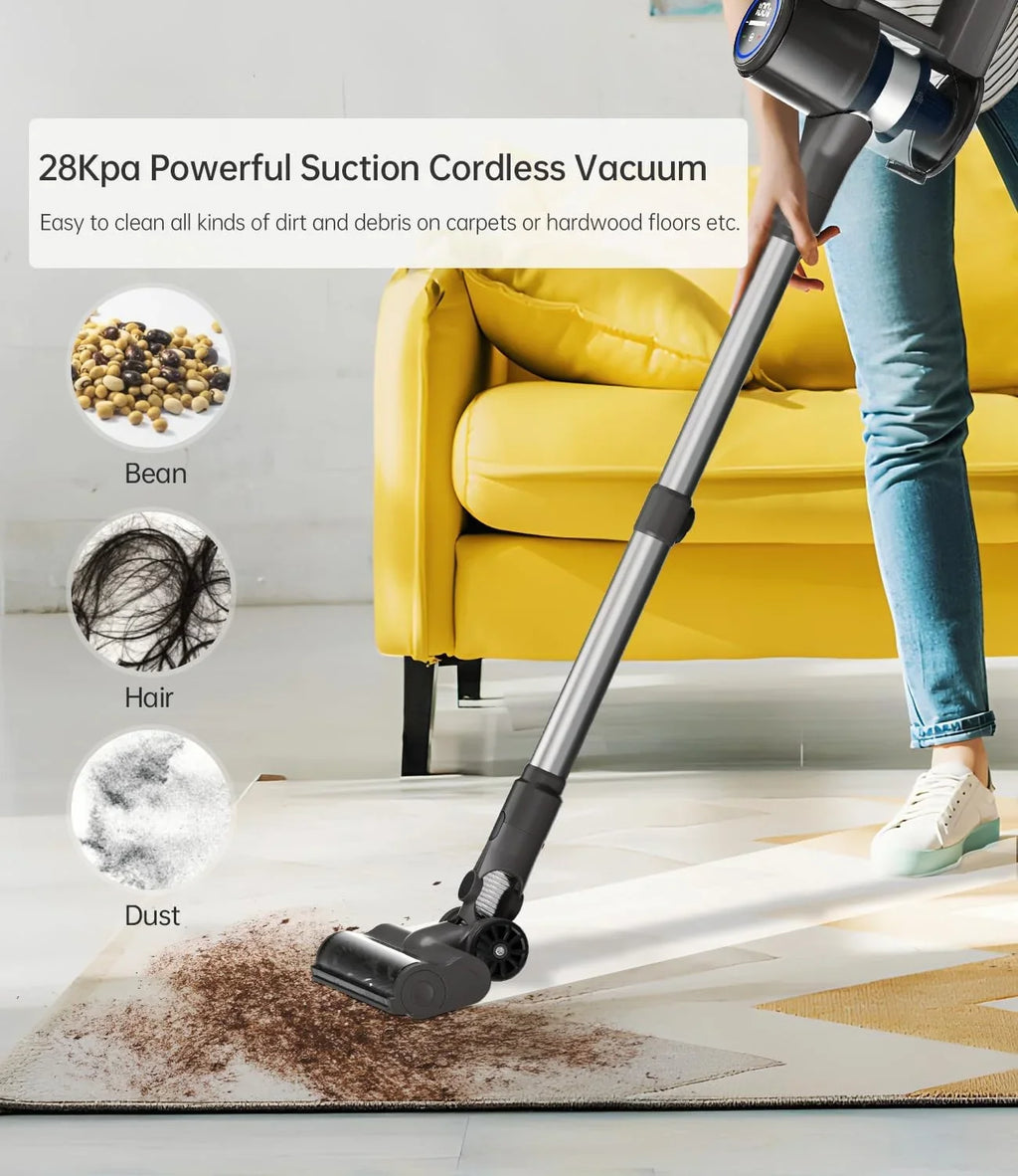Vacuum Cleaners Power and Cordless Hair Cleaner Mins 50 Vacuum Hardwood Cleaner Home Pet 28KPA, for Floor with Cordless Carpet, Stick Modes, 7 Vacuum RunTime