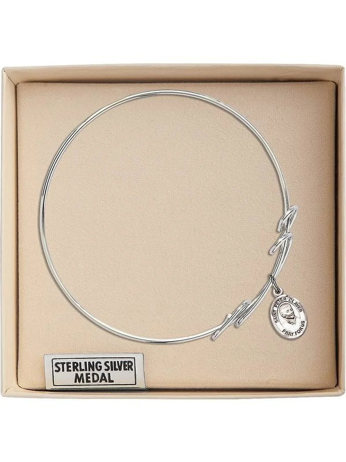 Bangle St. in Double Round Loop 8 Silver Bracelet w/ Peter Sterling Claver inch