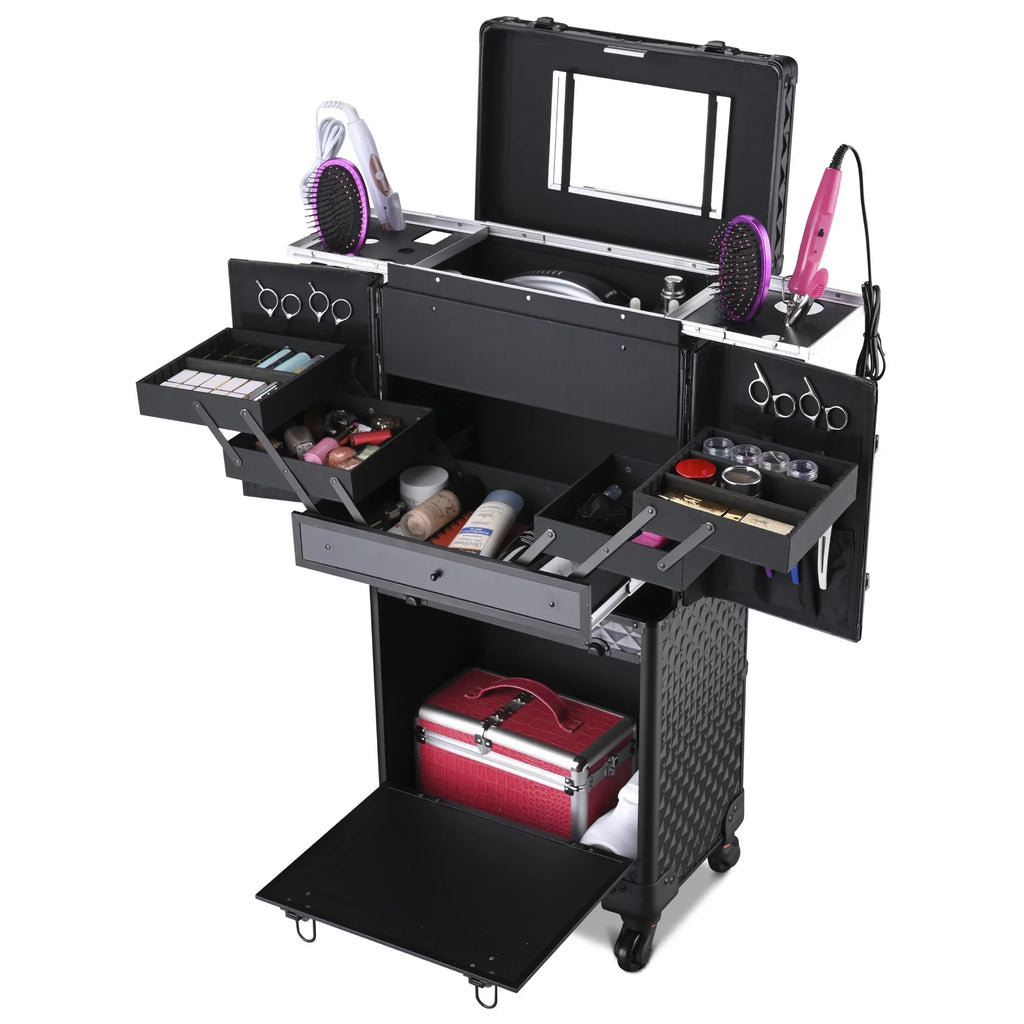 Cosmetic Salon Rolling Byootique Organizer Stylist Case Hair Trolley Makeup