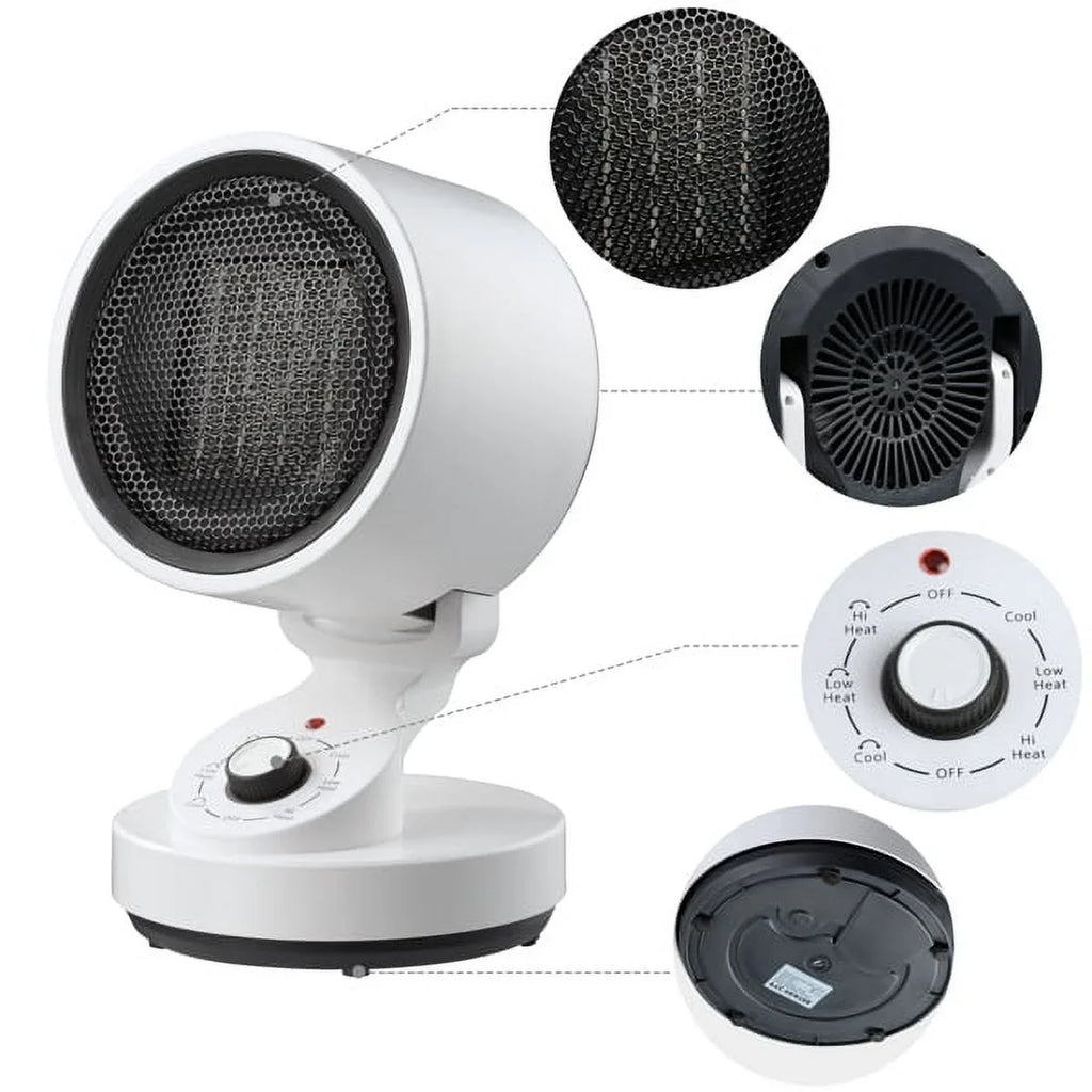 including Cool Cooling (900W), , Home, modes Heater Space Electric Heat Office (10W) Fan, and Fan,with Low for Quick Cool Warm 3 & Heat Heat 2-In-1 High Machine Mode Up (1500W), Space