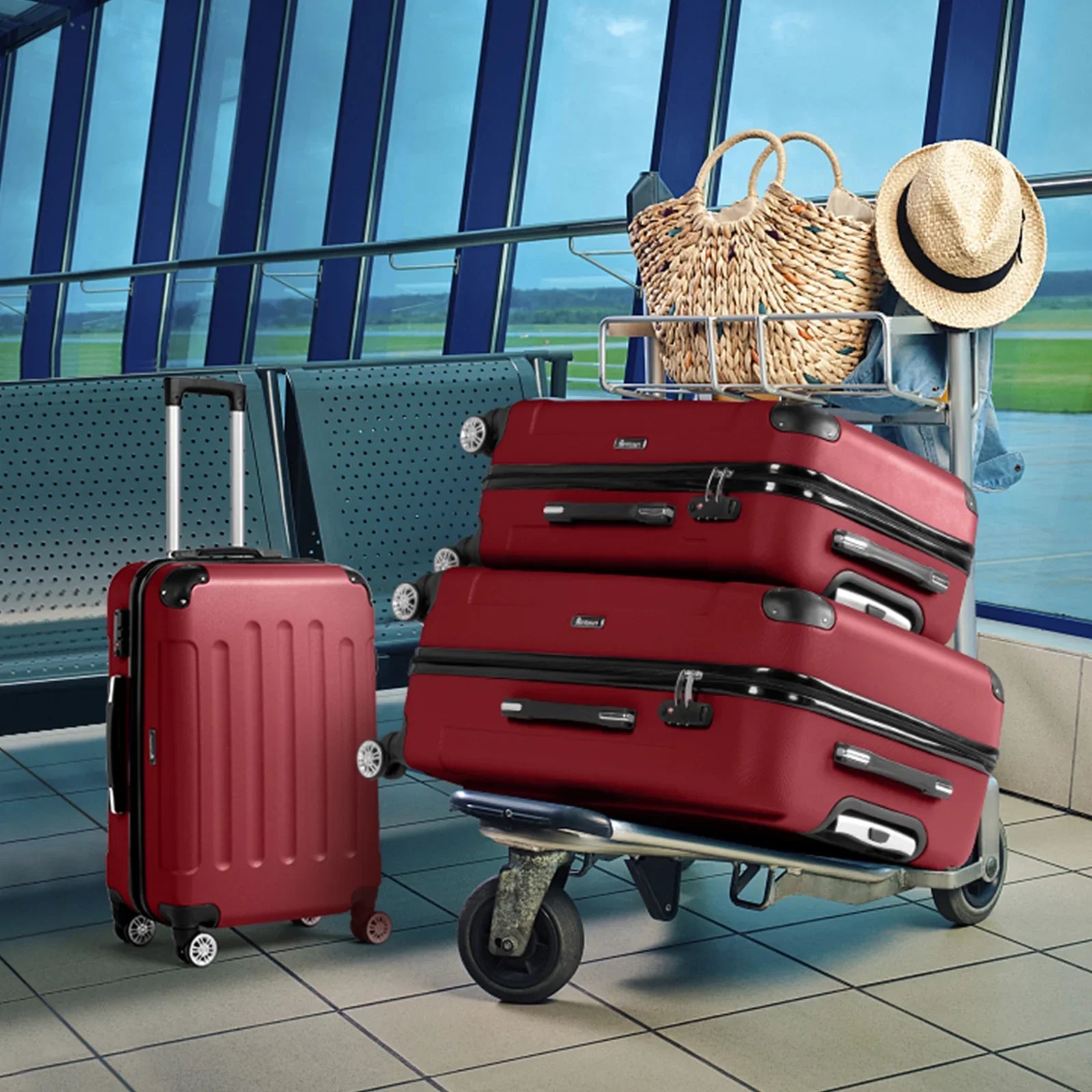 Spinner Lock Hardshell UBesGoo Set Piece Suitcase TSA 3 Lightweight