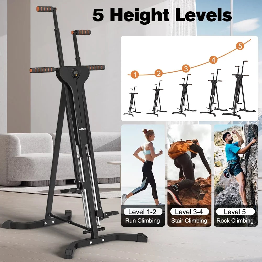 Climber Gym Relife with Adjustable 5 Vertical Machine for Display Home LCD Exercise Levels Sports