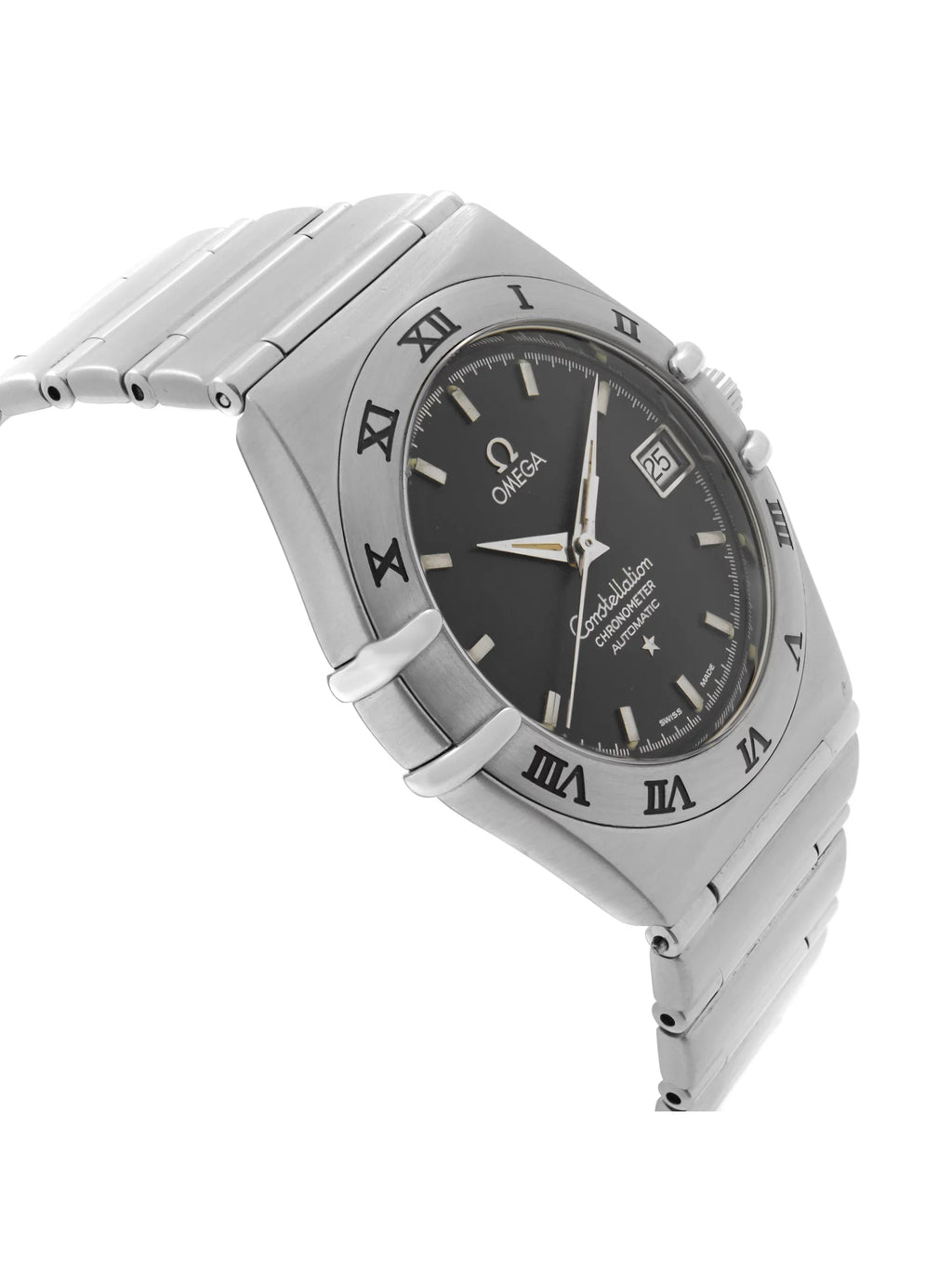Men Dark Automatic mm Steel Blue 35 Omega Watch Dial Constellation Date 368.1201