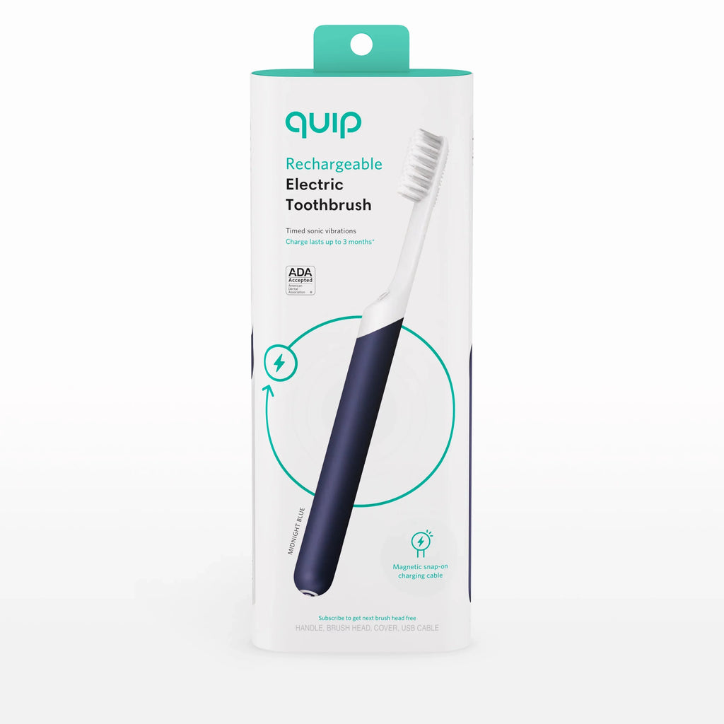 Electric Toothbrush Adult Full Head, Midnight Quip Rechargeable