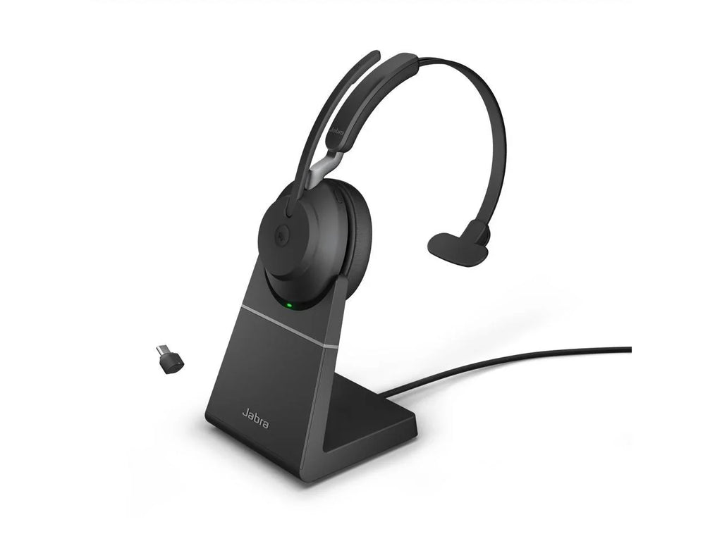 Headphones with Charging USB-C Jabra Music Headset MS 65 Stand Wireless Evolve2 Mono Black - /