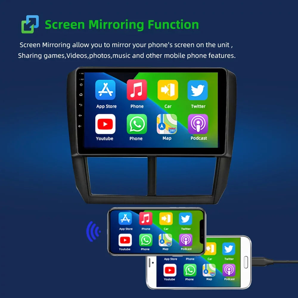 Subaru 10 9 Car Radio Auto Carplay 2008-2012 Player Bluetooth Android inch GPS Car Forester for Navigation JMANCE Android