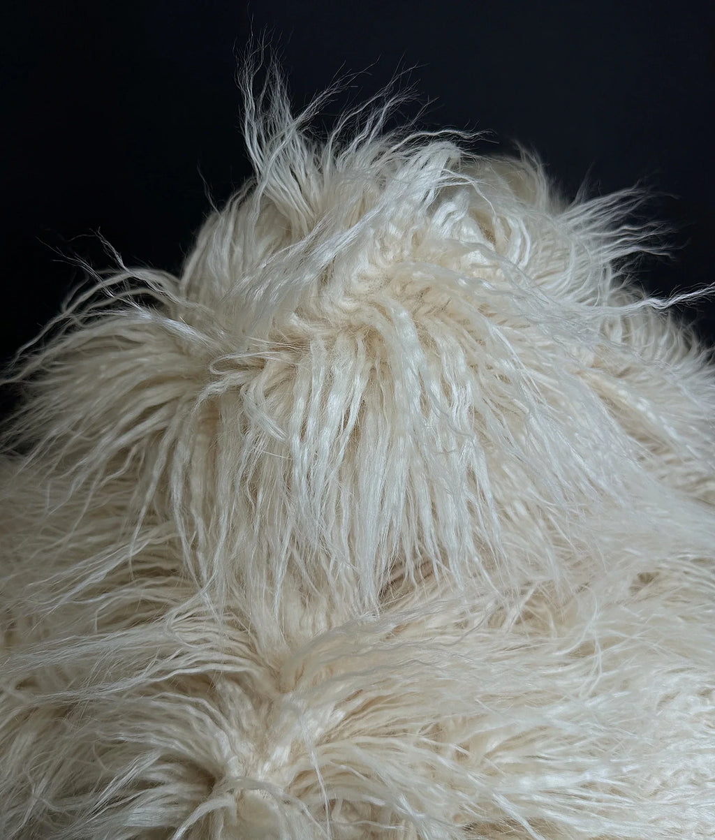 Fire Wide Yard Sewing 2.3oz by LONG Retardant Japanese 3.5" Craft, Yard Continuous / Cosplay Sold CURLY Yak (Latte Pile Fake Per 58" Yarn Cream) FUR Faux