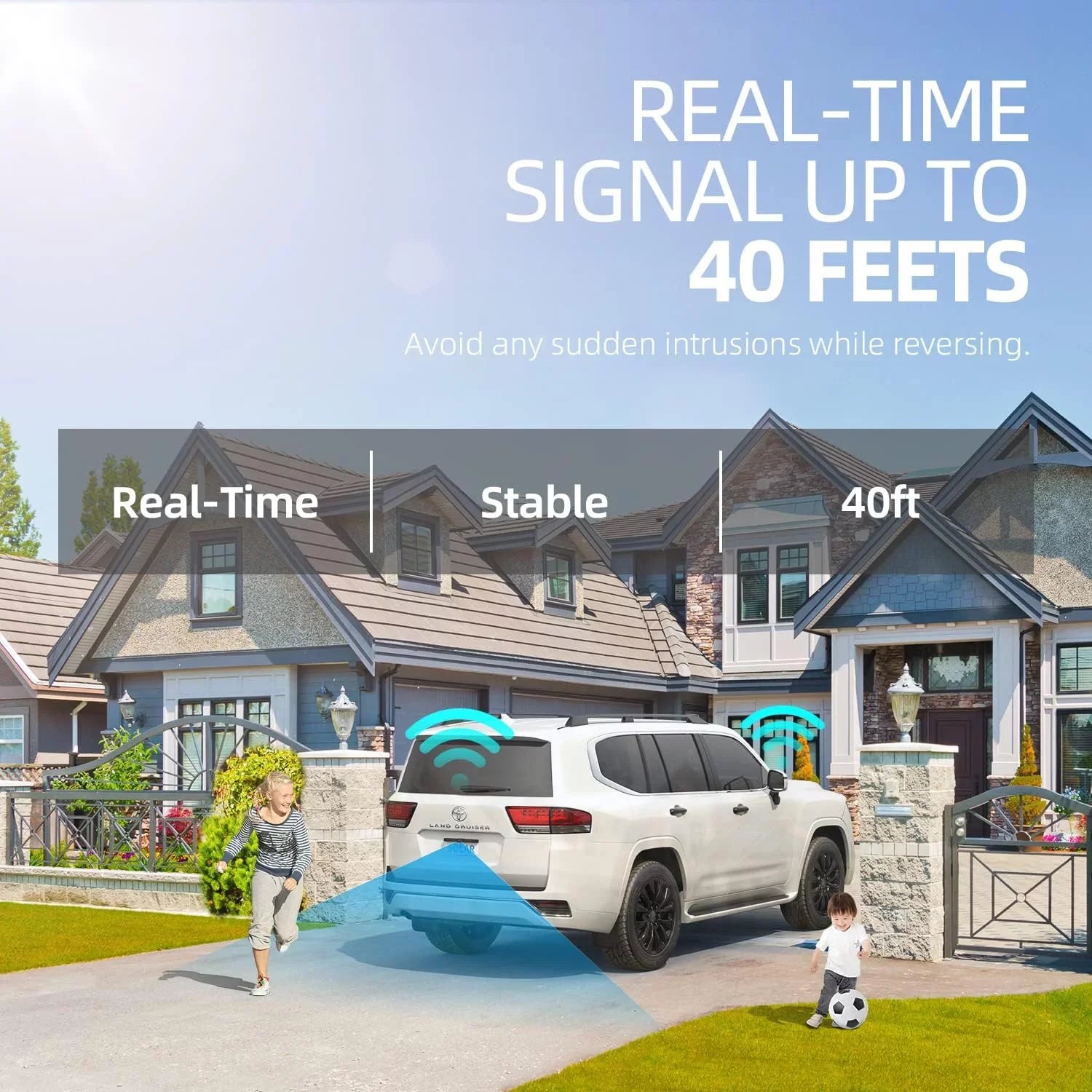 A1TYZX7 IR 1080P Camera 4800mAh Waterproof Backup Install, Battery, HD Truck Camera Monitor Night Solar Reverse Vision for Erapta Mins IP69K Car with 3 DIY RV Wireless