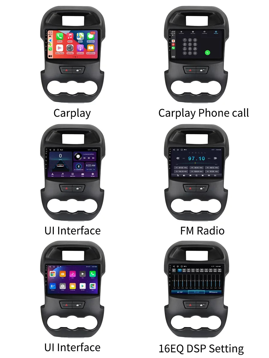 Ford For - Carplay Navi Bluetooth inch Screen Android Auto Player Radio Android Car GPS 9 Multimedia 2011 2016 Ranger Stereo With