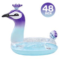 for Fast Peacock Beach Swim Toys Lounge Inch Fun Water 48 Kids Party Raft Designed Valves Game | Float Decorative Glitter Floaties Inflatable with Malai Pool
