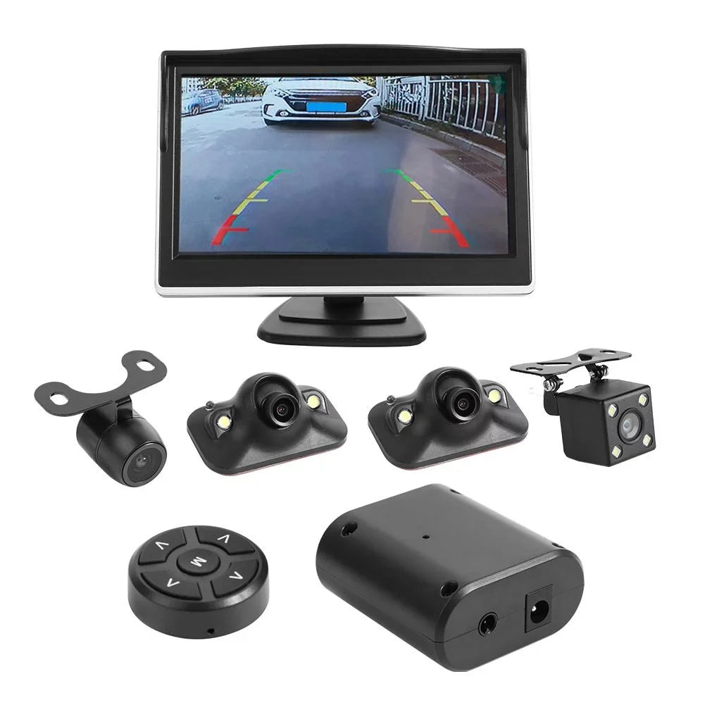 Car 5in DVR Recording Bird 360 System with Camera Degree Jocestyle Cam 4 View Monitor