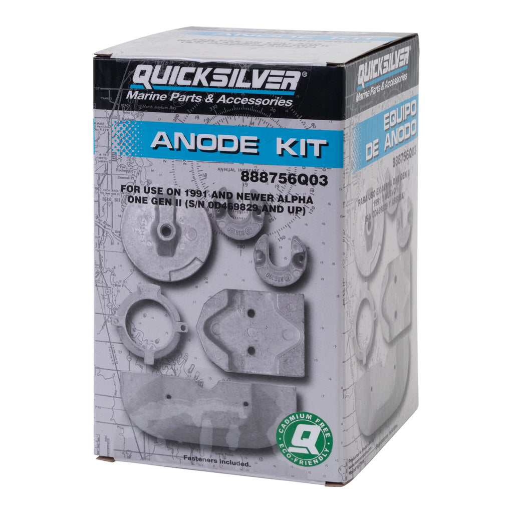 One Quicksilver Gen Kit 888756Q03 II Alpha Aluminum Anode