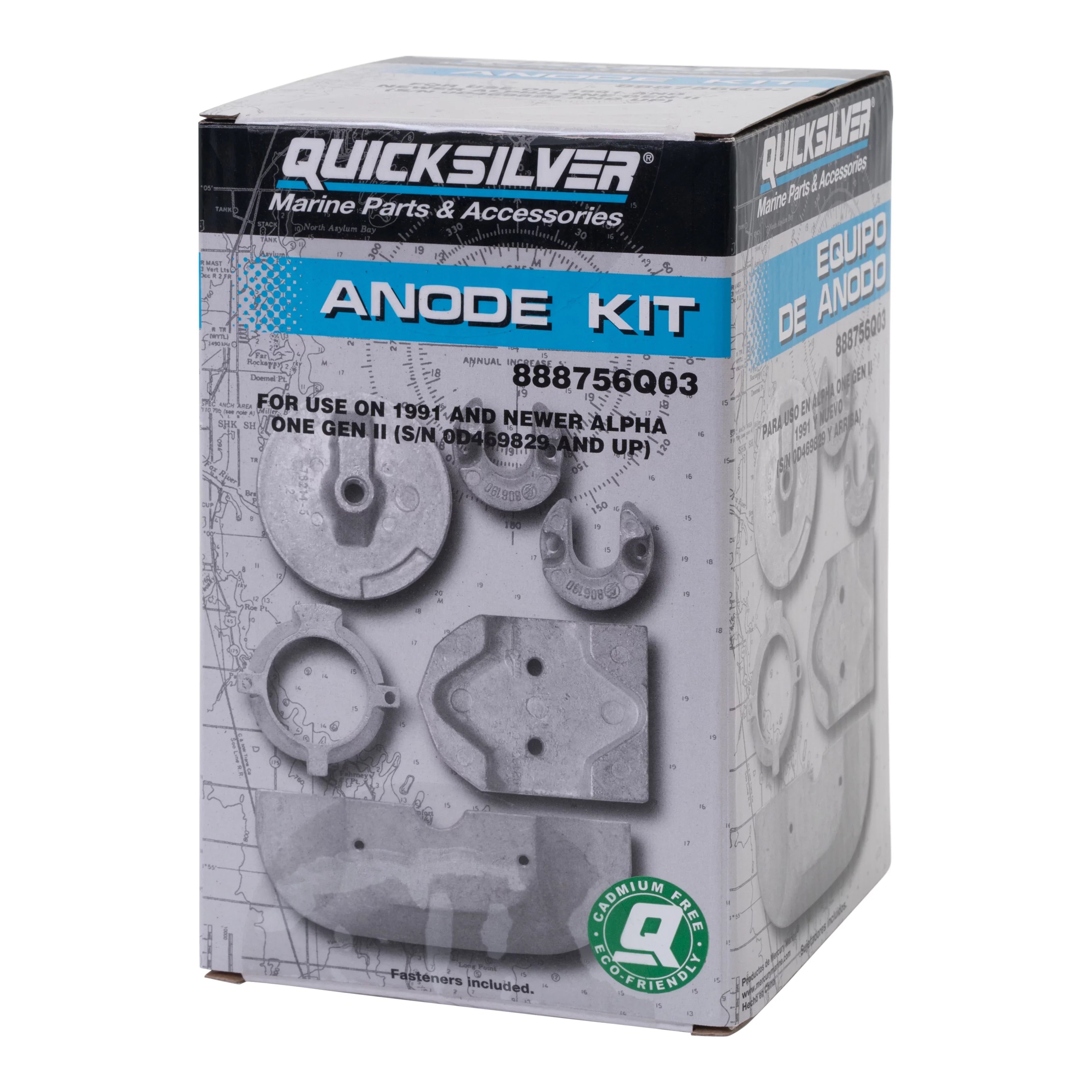 One Quicksilver Gen Kit 888756Q03 II Alpha Aluminum Anode