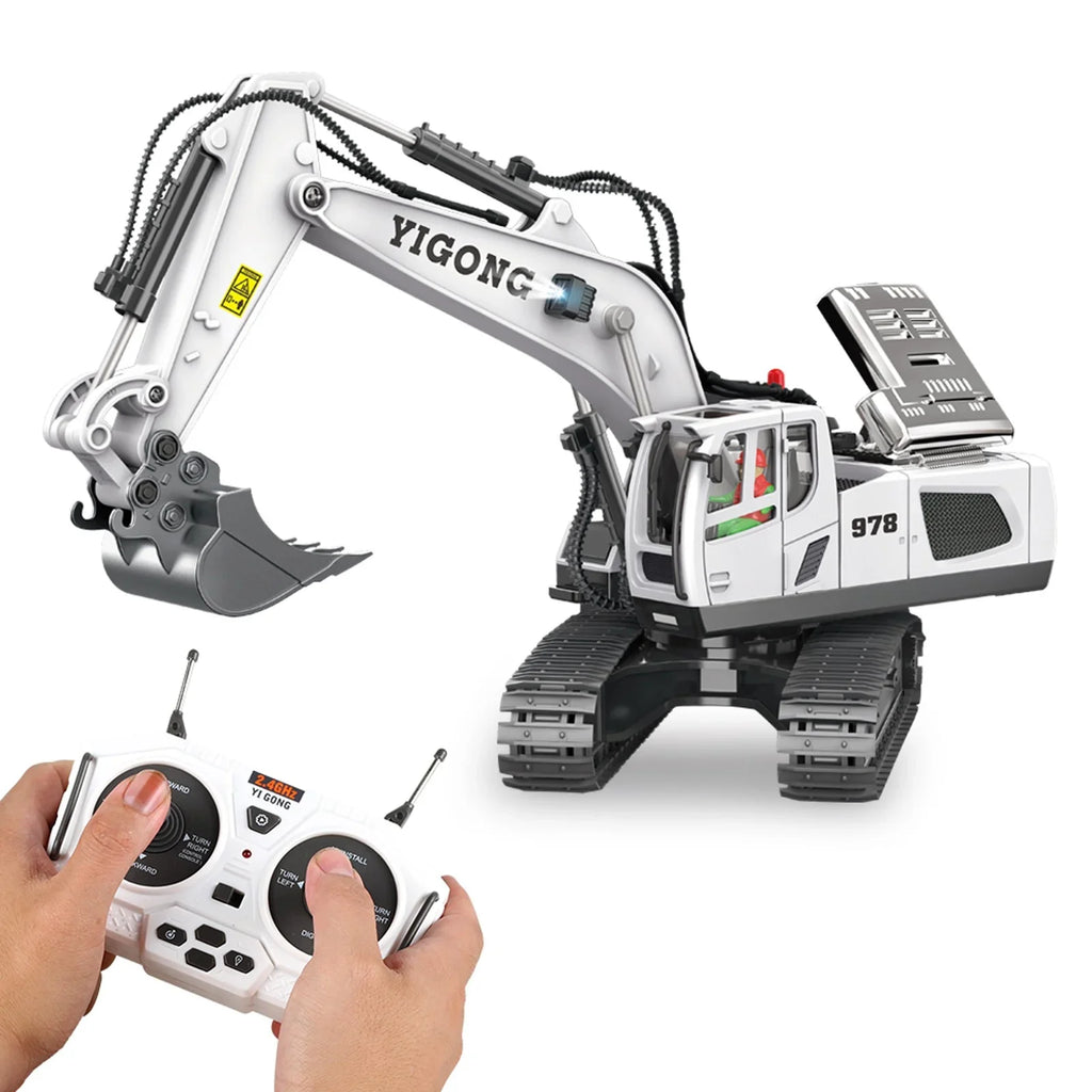 Control Transmitter TOy Construction ExcavaTOr with Metal Functional ExcavaTOr Full Channel Remote 11 2.4Ghz YHAIOGS Shovel and