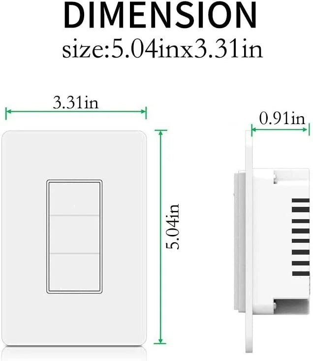 No Switch, and Home, Control, 1 Light Google Wall and with in APP Installation Smart Easy Switch,WiFi (3 Light SANA Switches Alexa Gang) Hub Required Compatible
