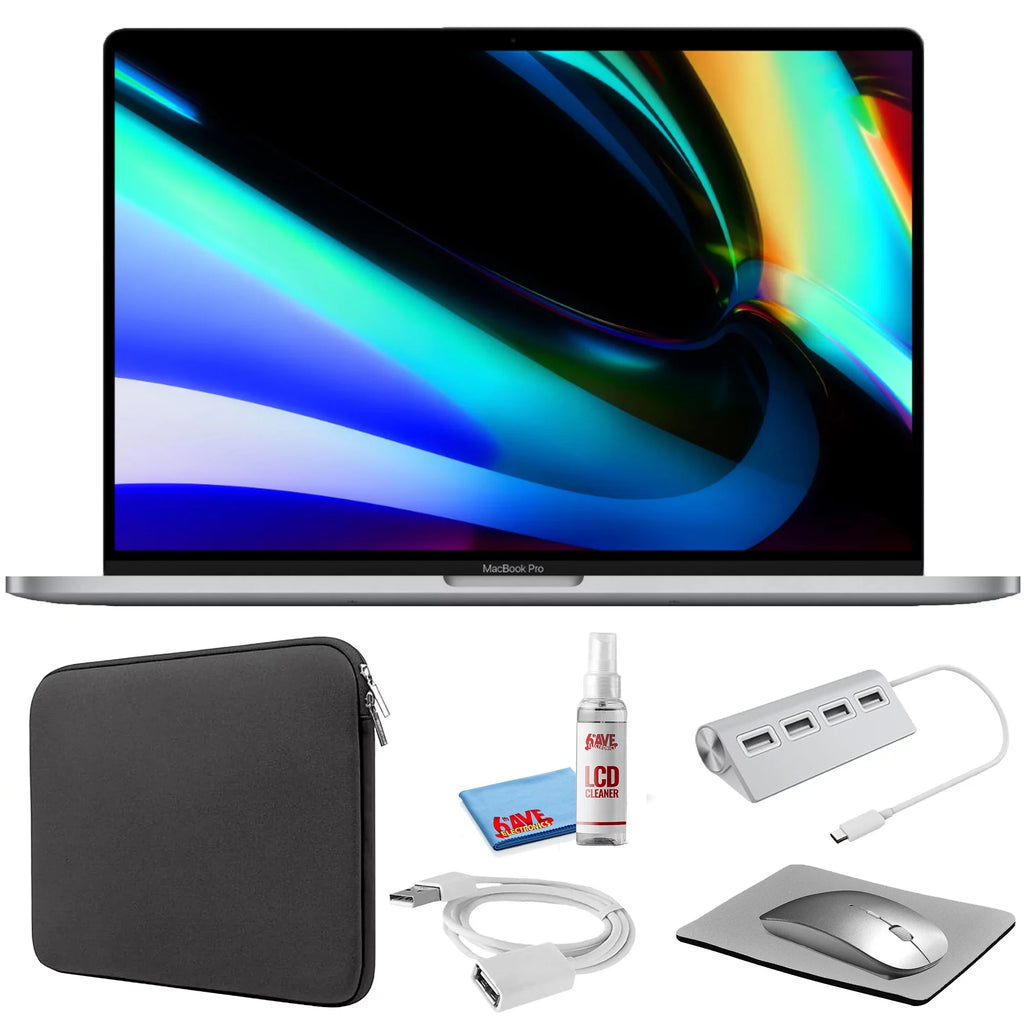 Bundle Apple Pro 1TB MVVK2LL/A) Sleeve SSD) MacBook Space Kit Zipper Cleaning (Refurbished) (i9 2019, with Laptop - Gray 2.3GHz, Black + 16-inch + Starter Kit (Late