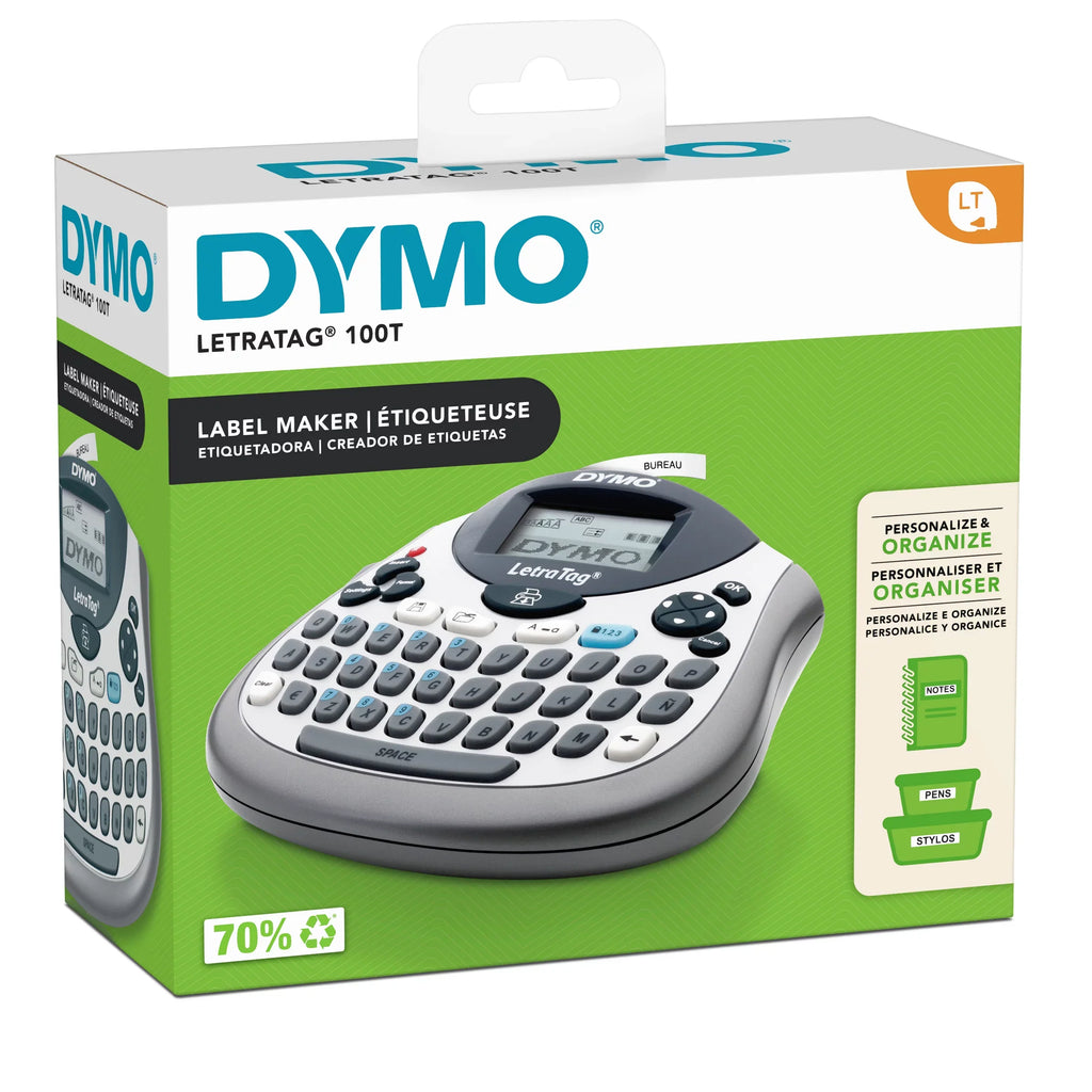 on Paper LetraTag Maker, Black DYMO White 100T Includes Label Label QWERTY Print