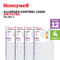 Honeywell Pack HVAC Pleated -4 16x20x1 MERV Furnace Air 12 Filter