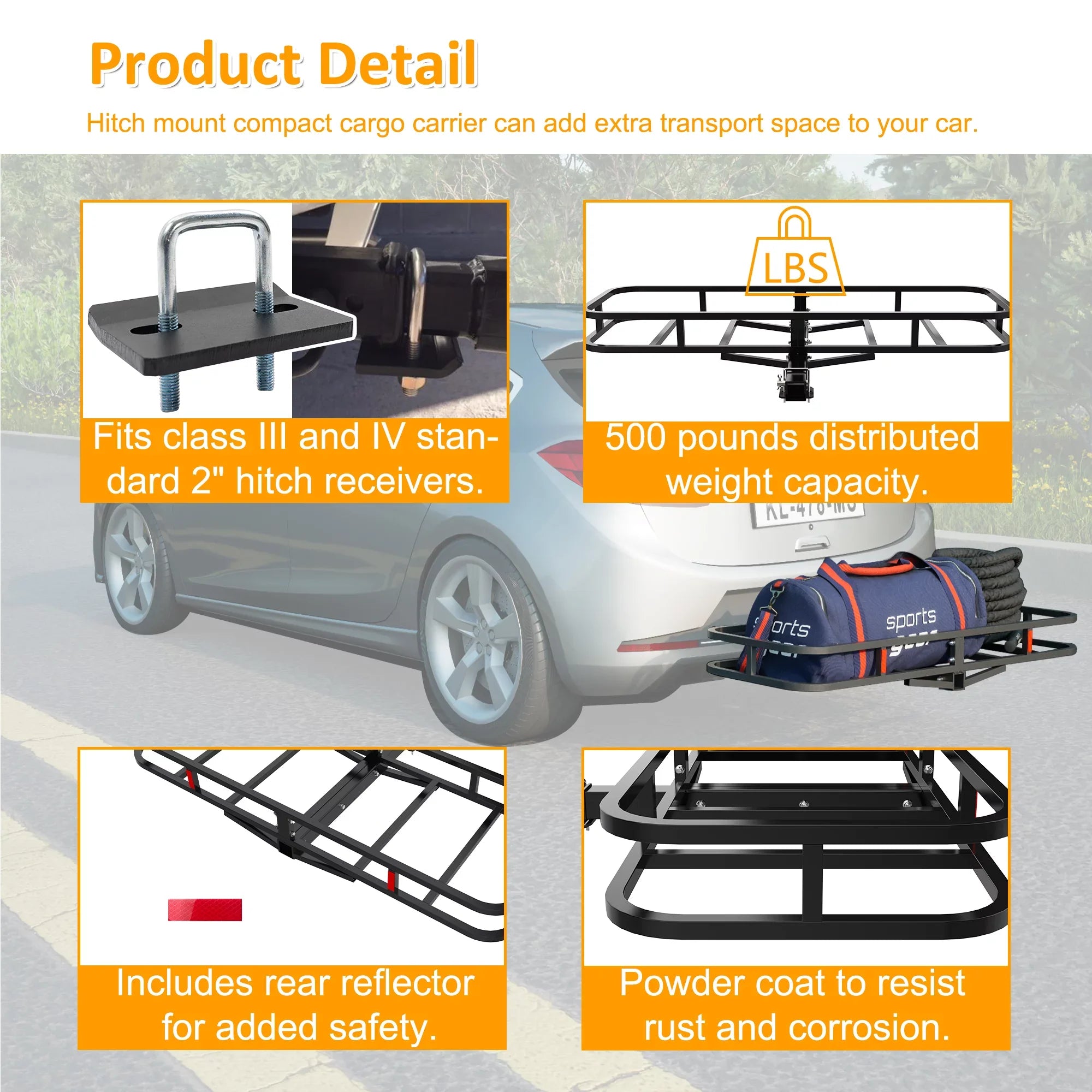 17.6" 51" x Basket 5" x Cargo